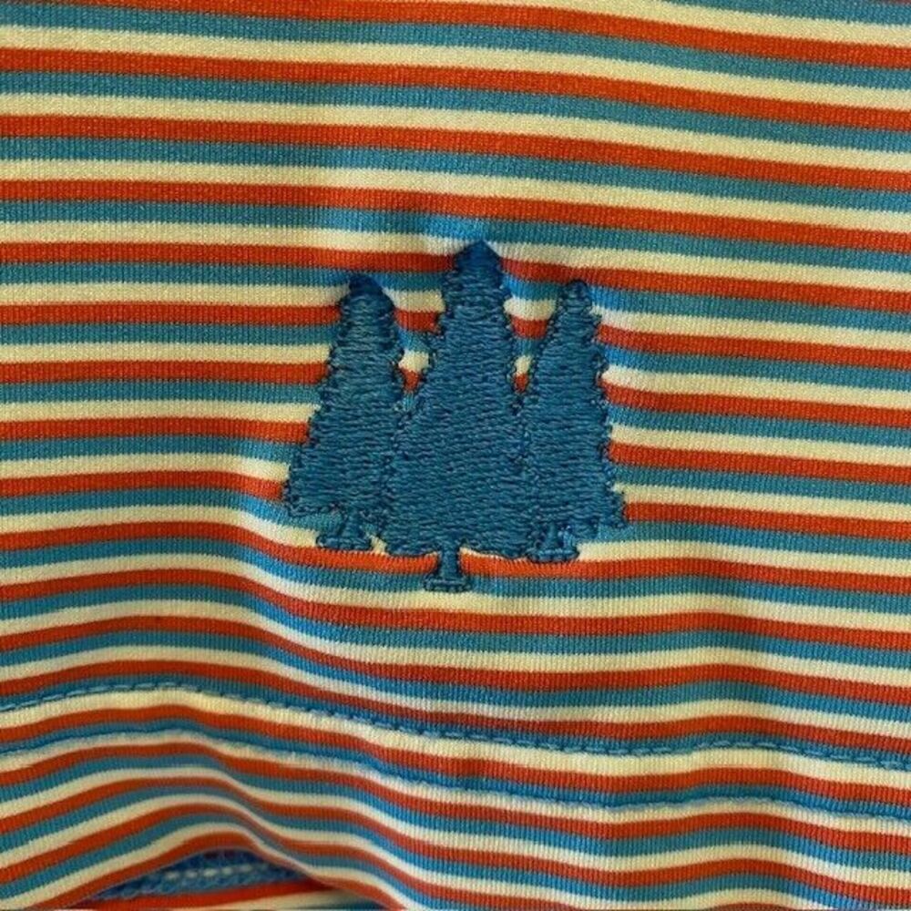 Men's Turtleson Tour Performance Golf Polyester Stretch Polo Shirt Striped Large